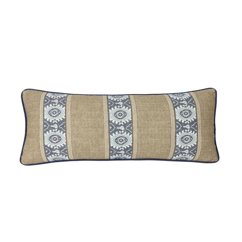 Rayanne Geometric Teal Rectangular Boudoir / Breakfast Cushion