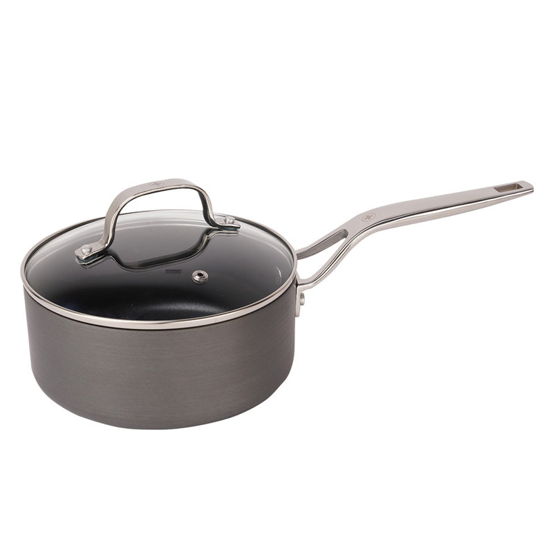 Non-Stick Stainless Steel Saucepan with Lid, 2 qt
