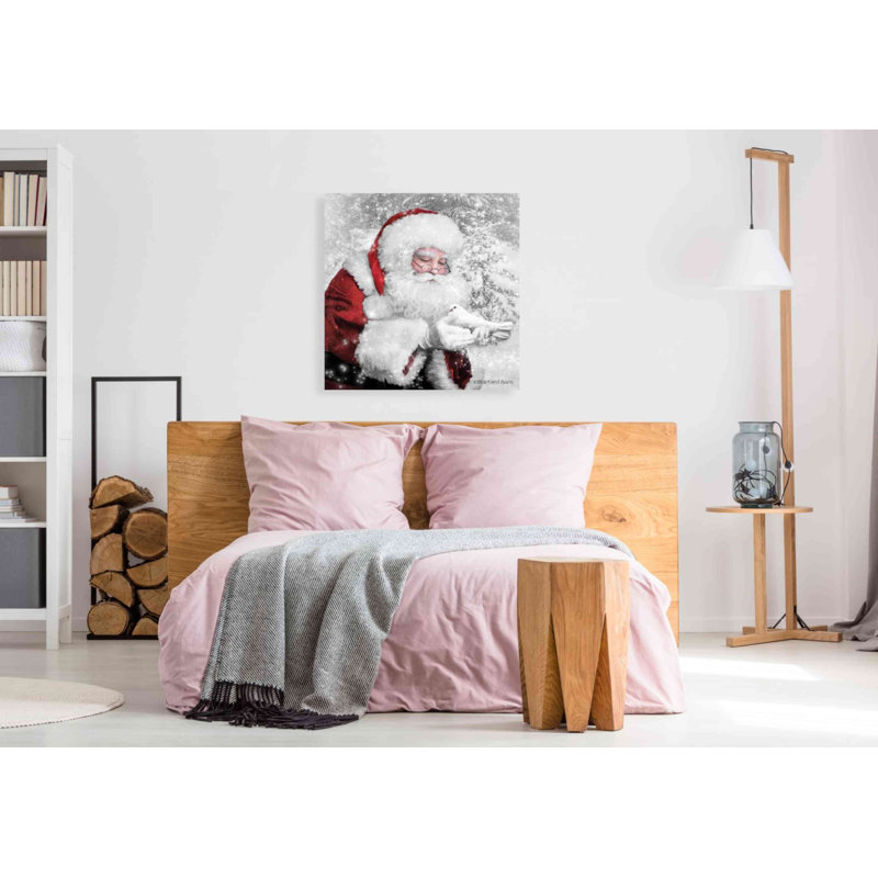 «Santa's Little Friend» par Bluebird Barn, art mural sur toile, H 37 po x l 37 po x P 1,5 po
