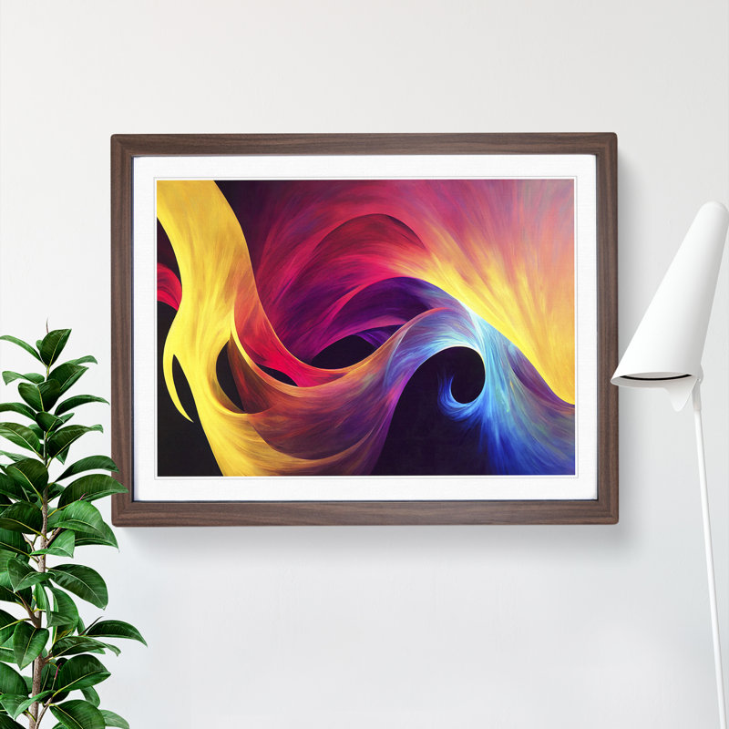 Beautiful Modern Abstract - Single Picture Frame Print, 25cm H x 34cm W x 2cm D, Brown Framed