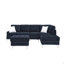 Canapé modulaire 3 places avec méridienne, repose-pieds avec rangement, pieds en métal et clous en cuivre-1332804385