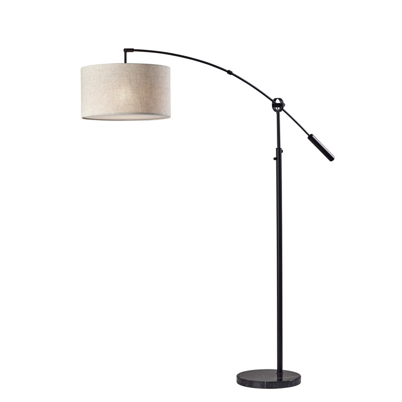 Lampe sur pied arquée 81 po Kata, Noir, Beige