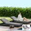 2 pièces de coussins de chaise de patio avec dossier, 72 po x 21 po x 3 po, coussins de remplacement avec attaches pour chaise longue d'extérieur, gris-639692478