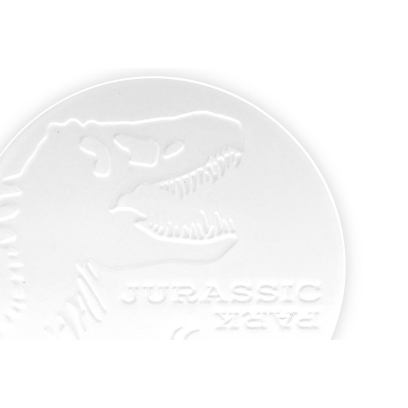 Sous-verre en céramique robuste Jurassic Park Tyrannosaurus Rex Logo | 4 pouces rond