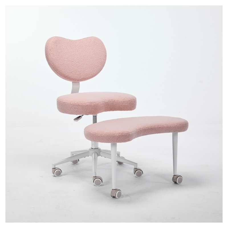 Fauteuil de méditation rose à roulettes Teddy