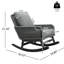 Chaise berçante grise élégante avec assise en fer spacieuse et confortable pour les coussins d'extérieur