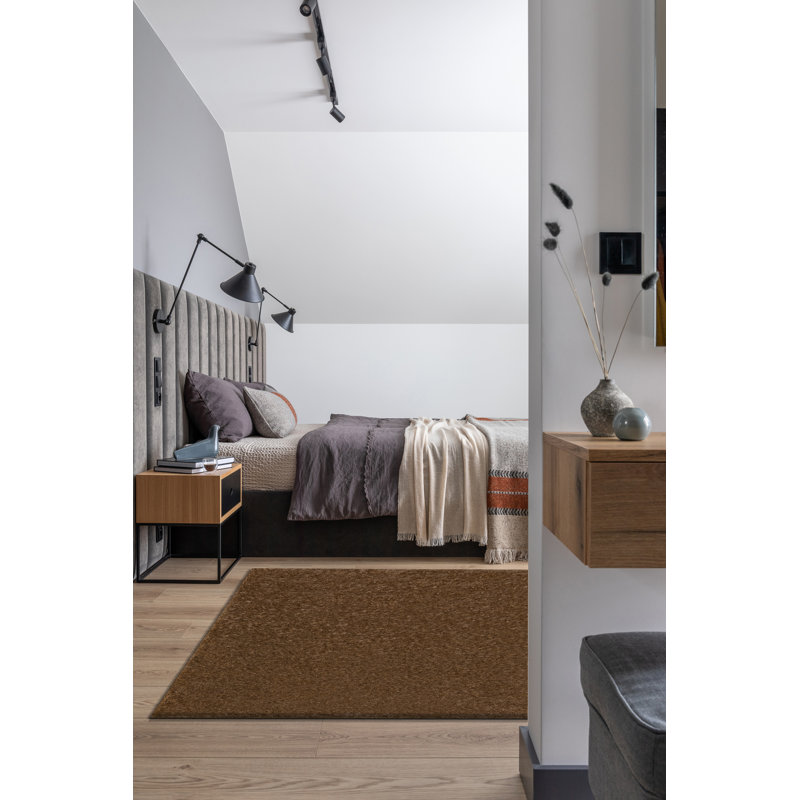 Taryn Solid Colour Area Rug, Brown, Rectangle 80 x 150cm