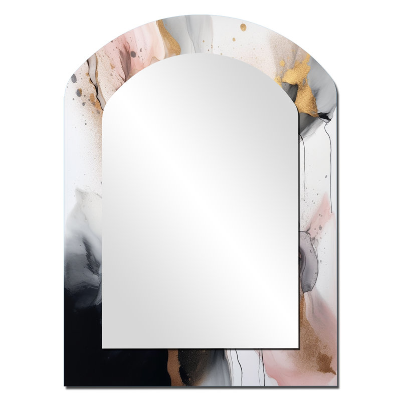 Miroir mural rose rose texturé Splash Marble II, 34 po x 25 po