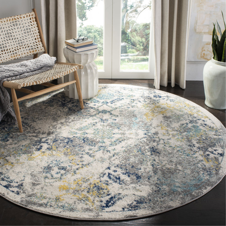 Tapis ivoire / bleu Christa