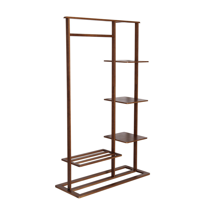 Freestanding Bamboo Clothes Garment Rack