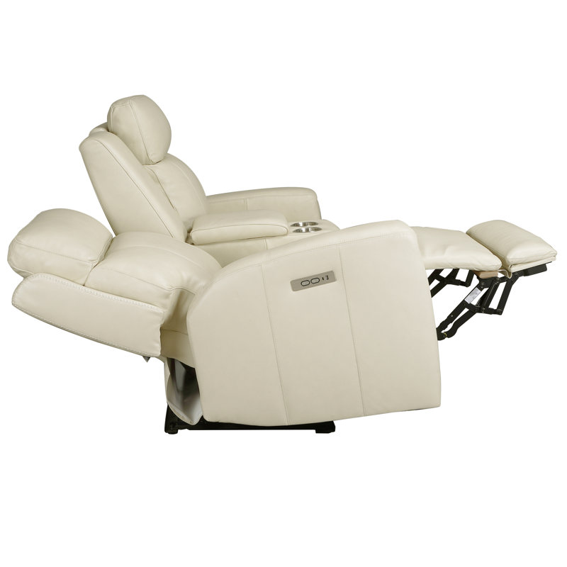 Ruddie 72" ual-Motor Recliner Sofa Genuine Leather Sofa Power Zero Gravity Reclining Loveseat with USB&USB-C Port