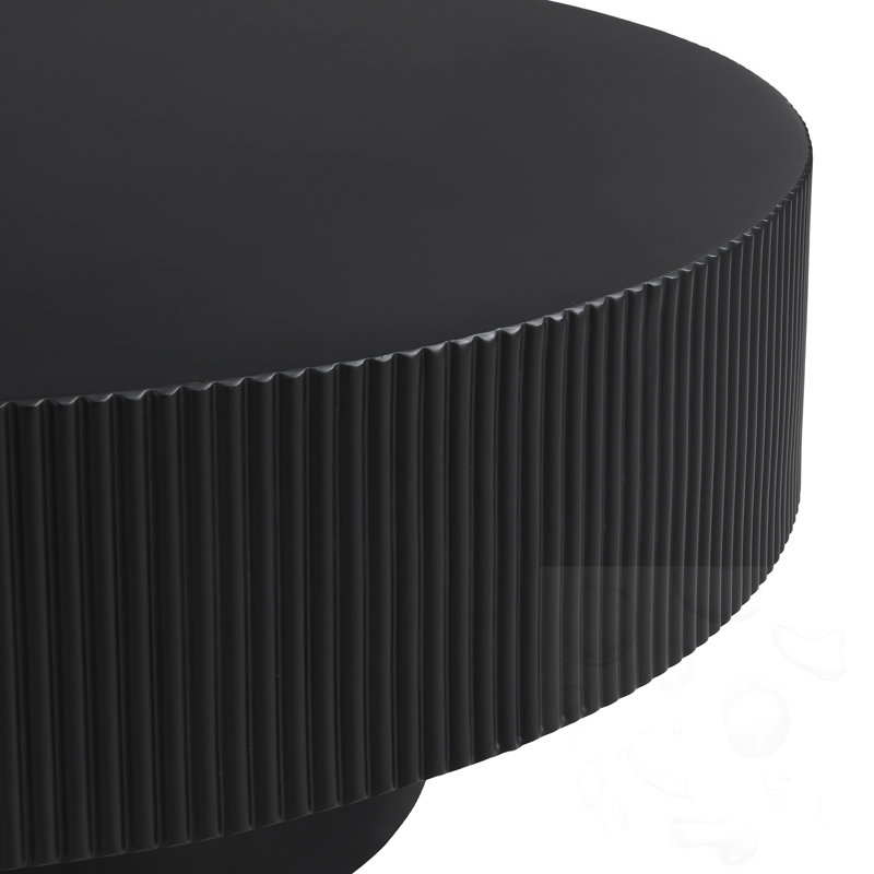 Table basse ronde avec plateau épais, Black