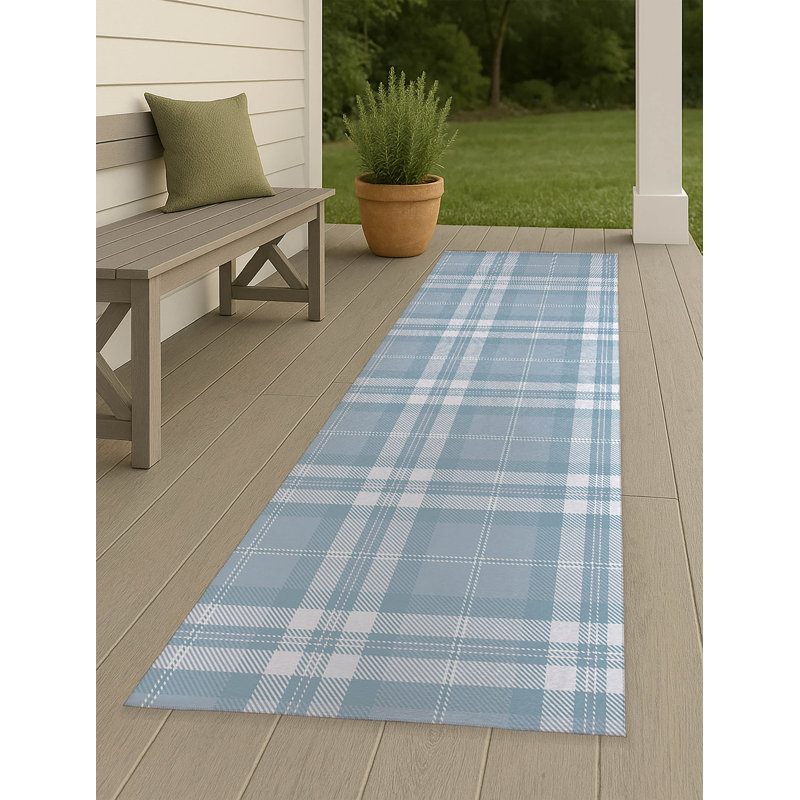 Vinny Tartan Non-Slip Outdoor Rug, Runner 2'6'' x 8'