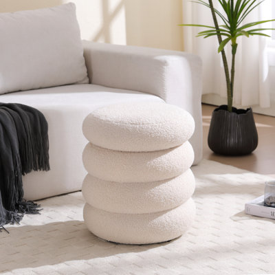 Cokeley 40.6cm Wide Tufted Round Standard Ottoman