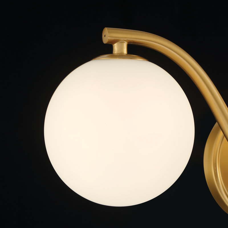 Éclairage pour meuble-lavabo Triple Globe Wave, Or brossé