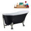 Baignoire de trempage sur pieds 63 "avec drain, pattes et plateau en bambou 63" Streamline-66367524-66367529
