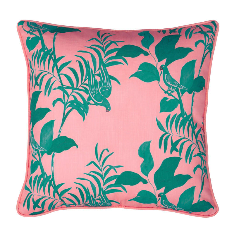 Paule Marrot Pillow Cover, Pink/Green, 22"H x 22"W