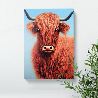 XC1022-1746X Curious Highland Cow - Wrapped Canvas Print