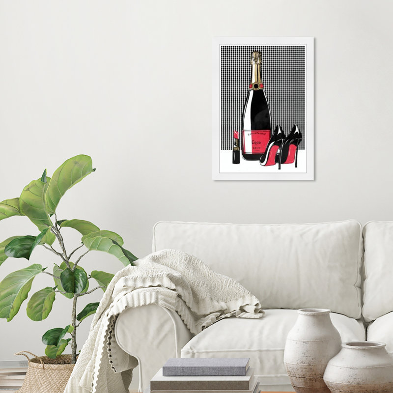 Art moderne sur papier rouge et noir «Fashion and Glam»
