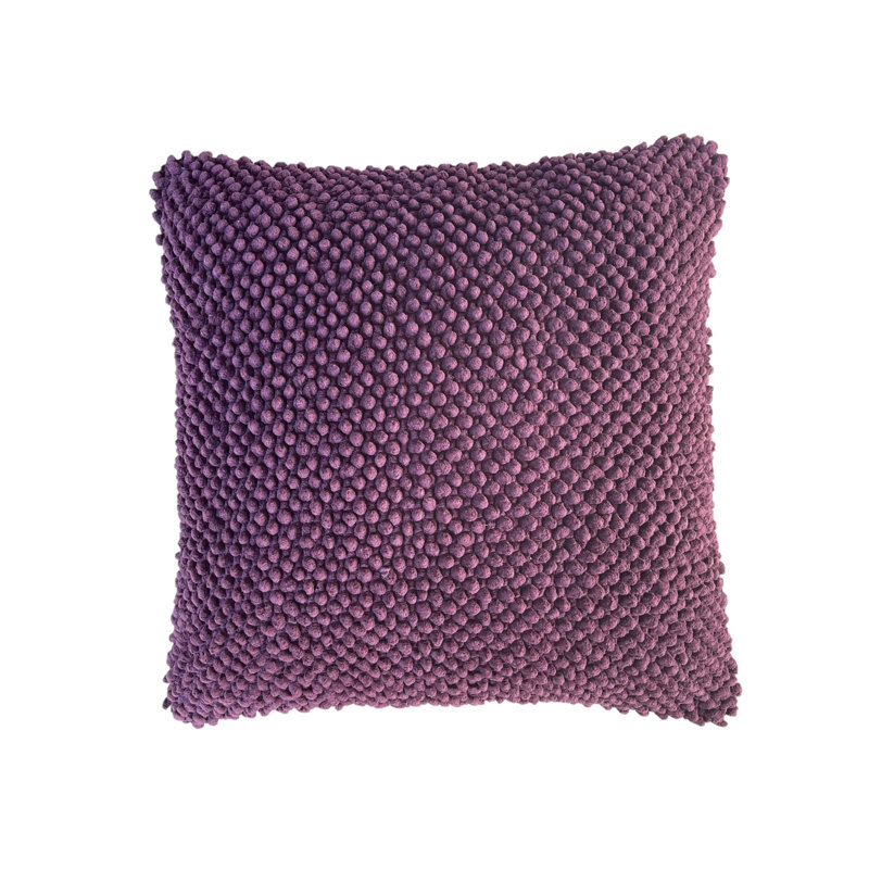 Felt Ball Square 100% Cotton Pillow Cover & Insert, Mauve