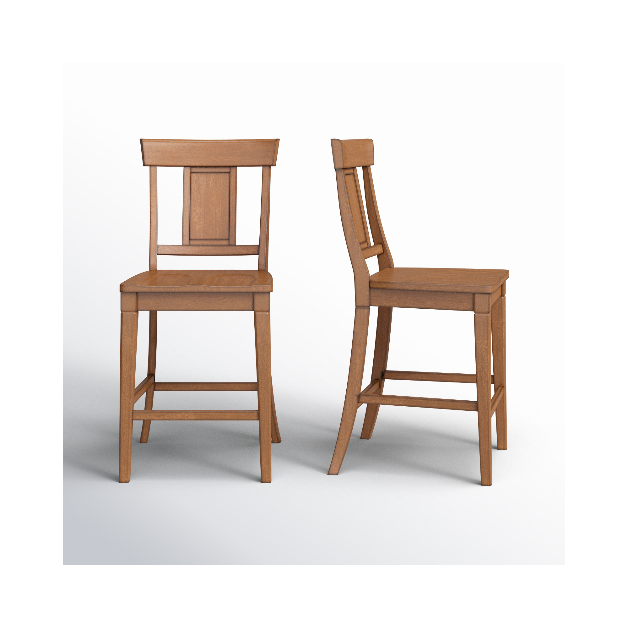 Fortville Solid Wood Counter/Bar Stool, Oak, Counter Stool (24.21" Seat Height)