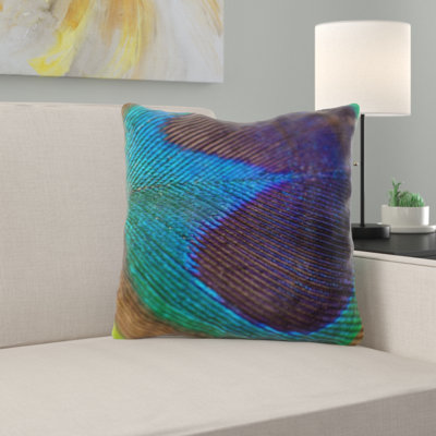 Coussin à plumes peacock
