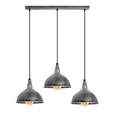 Bainter 3 - Light Brushed Silver Kitchen Island Pendant