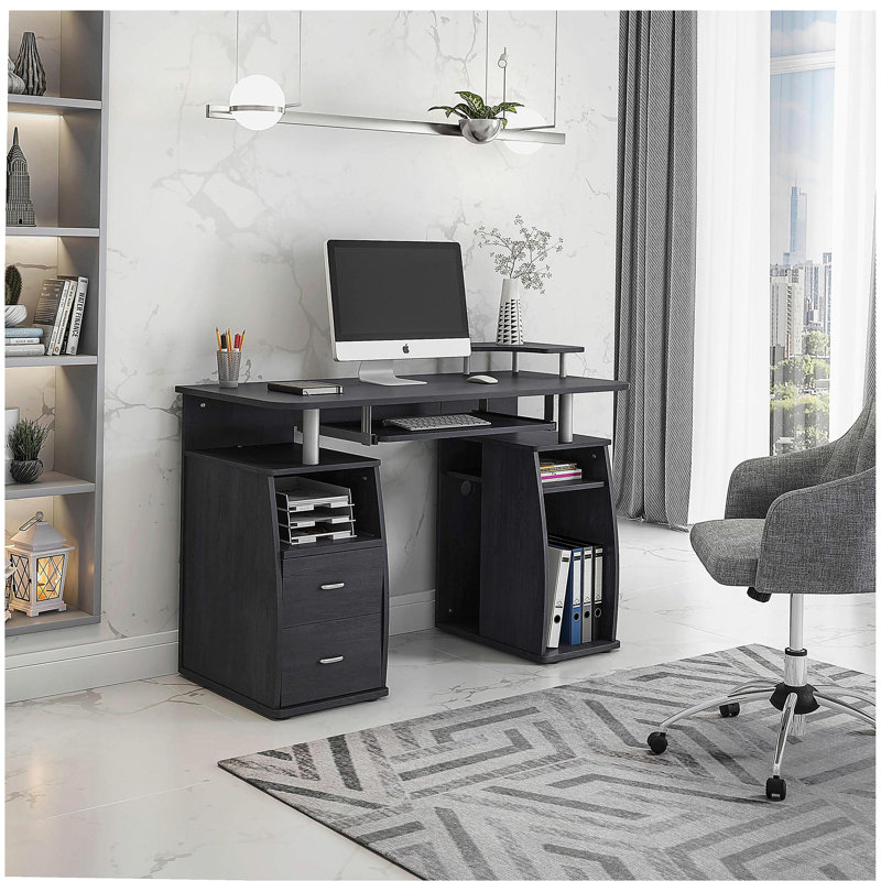 Techni Mobili Complete Computer Workstation Desk With Storage, Espresso