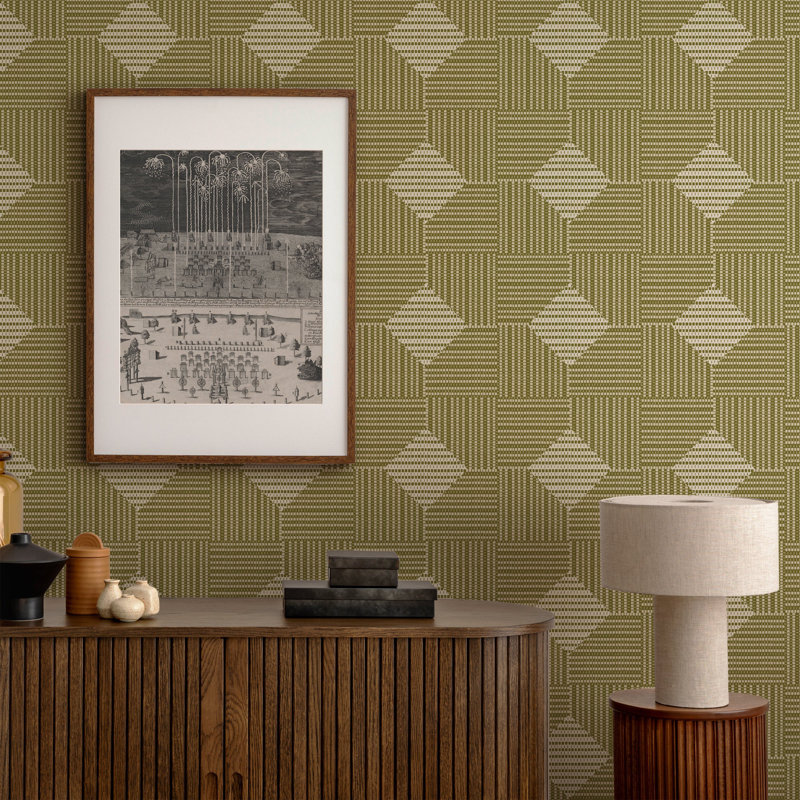 Woven Basket - Sage Wallpaper, Non-Pasted, Sage, Paper