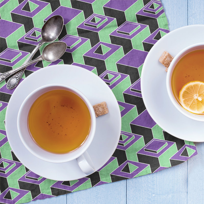 Patricia Geoffrey Tea Towel Kitchen Towel, Green/Purple, Cotton Twill