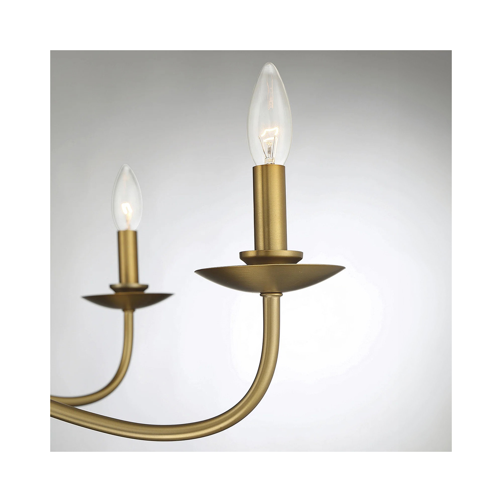 Abigeal 5 - Light Metal Dimmable Chandelier, Natural Brass