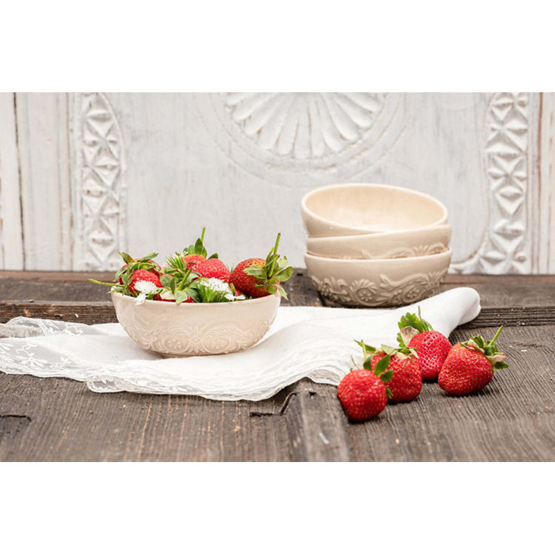 Vintage Inspired Ceramic Handmade Ceramic Rice Bowl, Beige