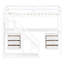 Lit mezzanine simple avec deux commodes, bureau et bande lumineuse-1398145010