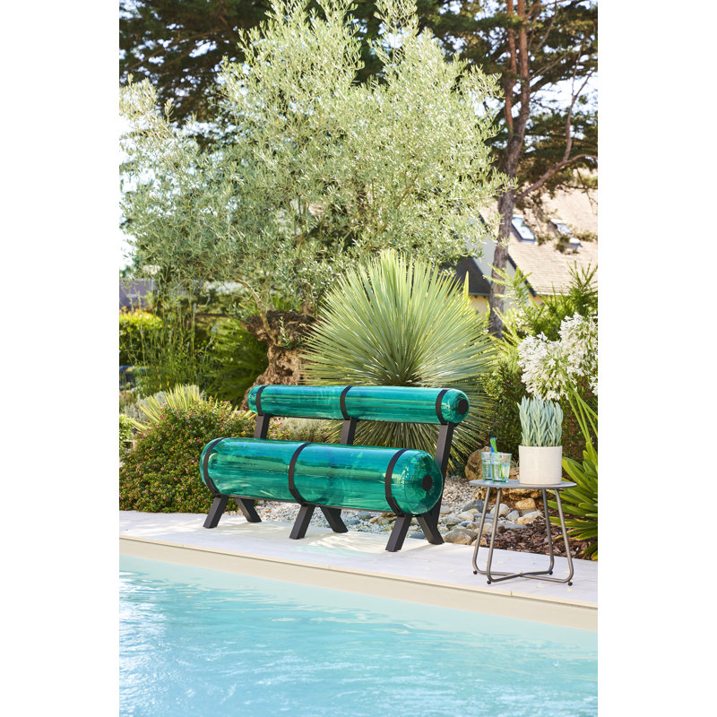 L150 Aluminium And Crystal Black PVC Bench, Green