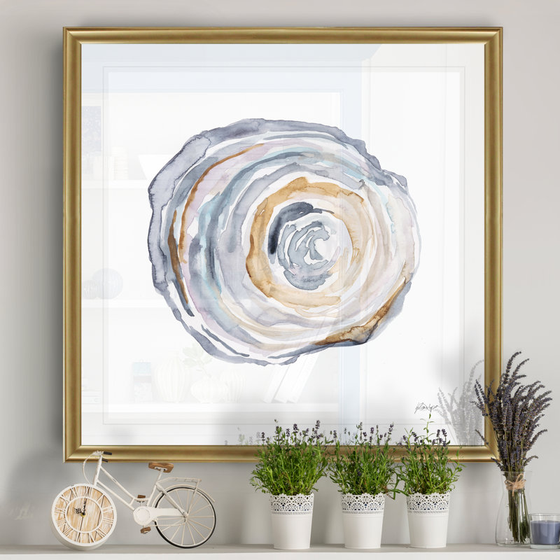 Watercolor Tree Ring IV - reproduction d'art sur toile, Cadre doré, H 26,5 po x l 26,5 po x P 1,5 po