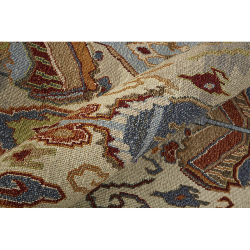 Leylan Wool Ikat Area Rug in Tan, Rectangle 3'6" x 5'6"