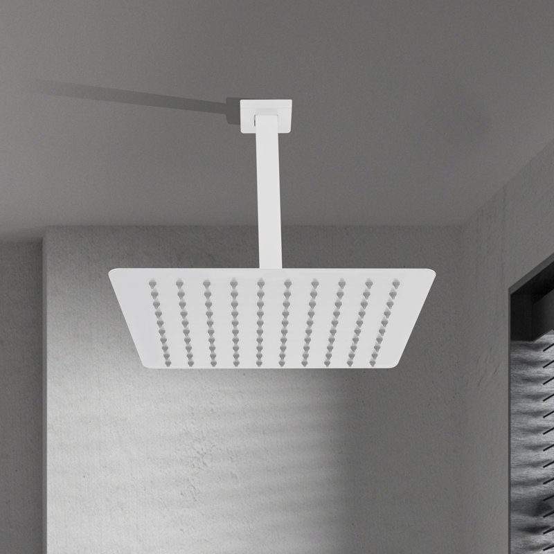 Rain Fixed Shower Head, White