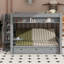 Lit superposé convertible double en bois avec escalier de rangement, table d'appoint et 3 tiroirs-225058055