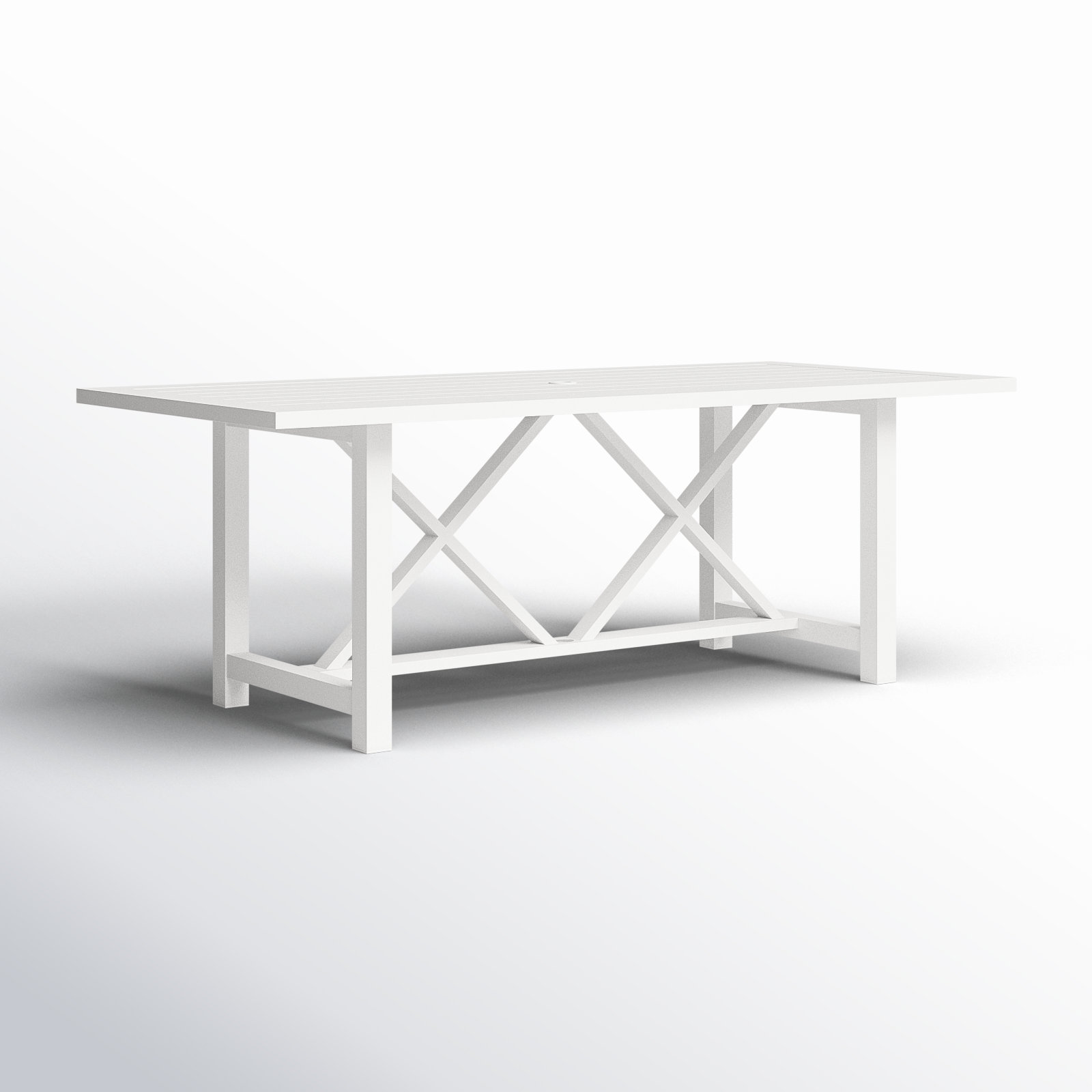 Avalynne 84'' Aluminum Outdoor Dining Table