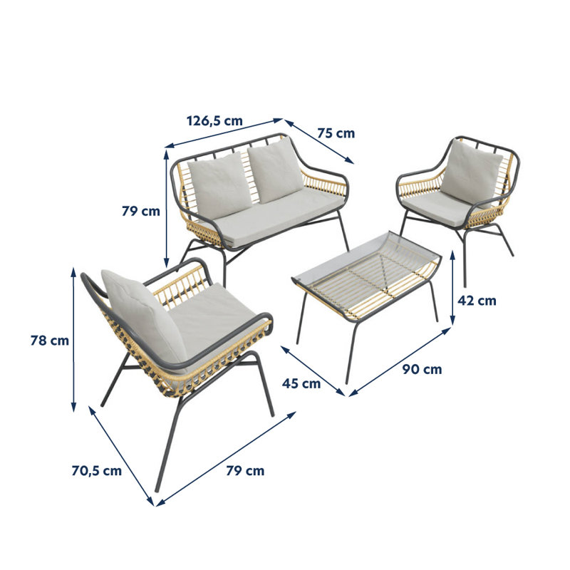 Elsfield Ratttan 4- Person Seating Group