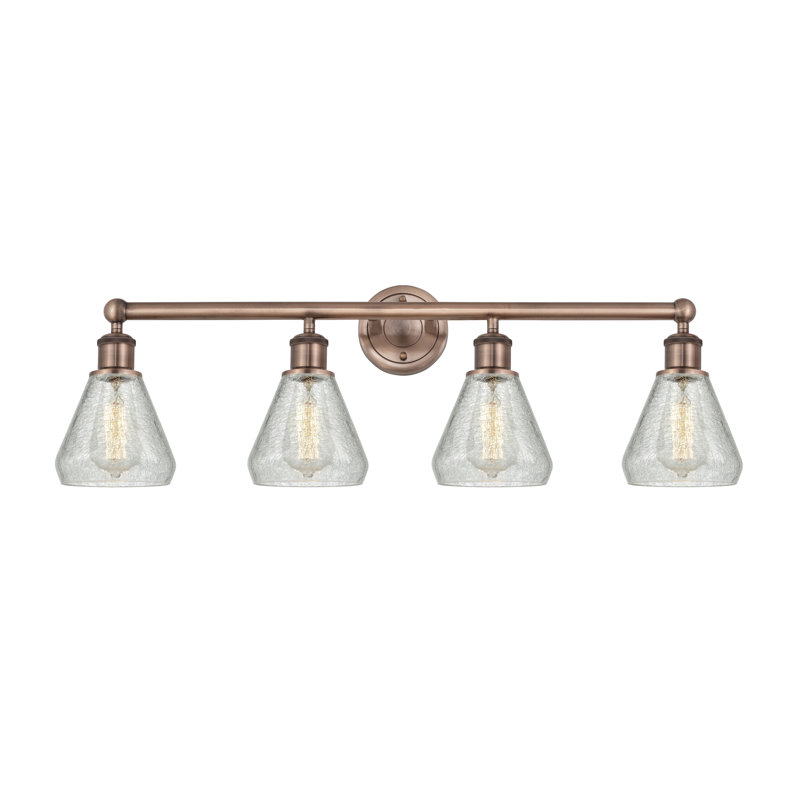 Éclairage pour meuble-lavabo 4 lumières Petronille, Cuivre antique