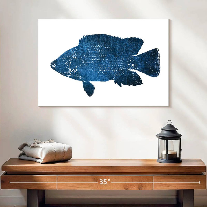 Brampt Navy Fish, 16" H x 24" W