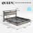 Tryston Floating Bed Frame With Led Lights, Industrial Platform Bed With Charging Station-1129837305-1129921065