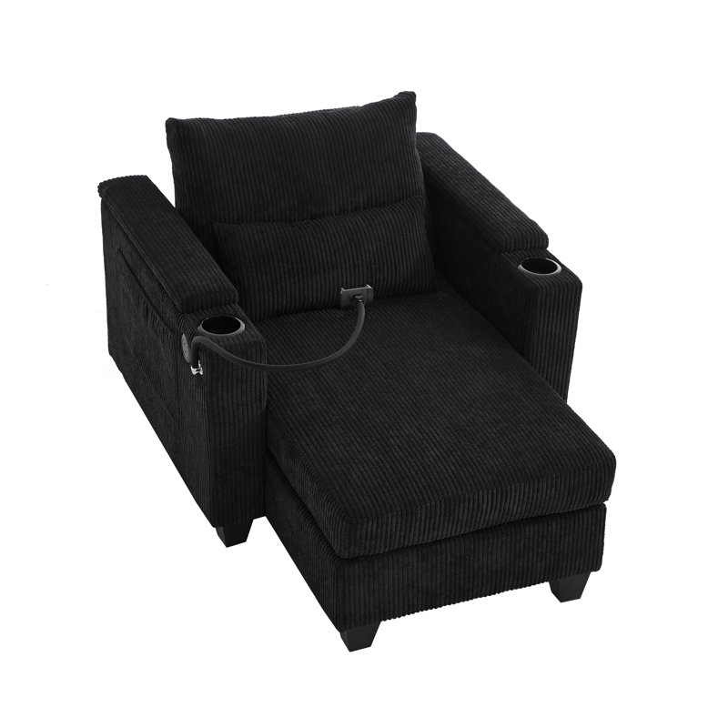 Méridienne convertible, Noir