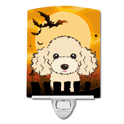 Éclairage de nuit en céramique halloween basset hound
