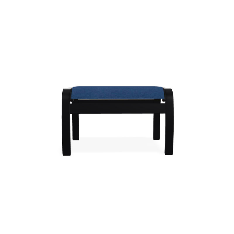 Repose-pieds d'extérieur avec coussin Askar, Cobalt 35D Sunbrella®, Noir texturé