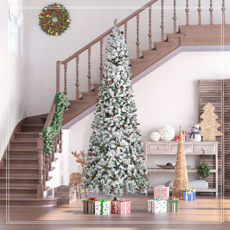 Arbre de Noël artificiel enneigé 9 pi, H 9 pi