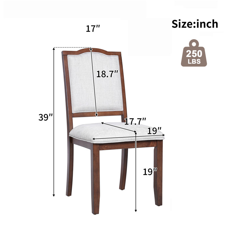  Ensemble de 4 chaises de cuisine Farmhouse, dossier haut, assise en bois massif, cerisier, Rouge