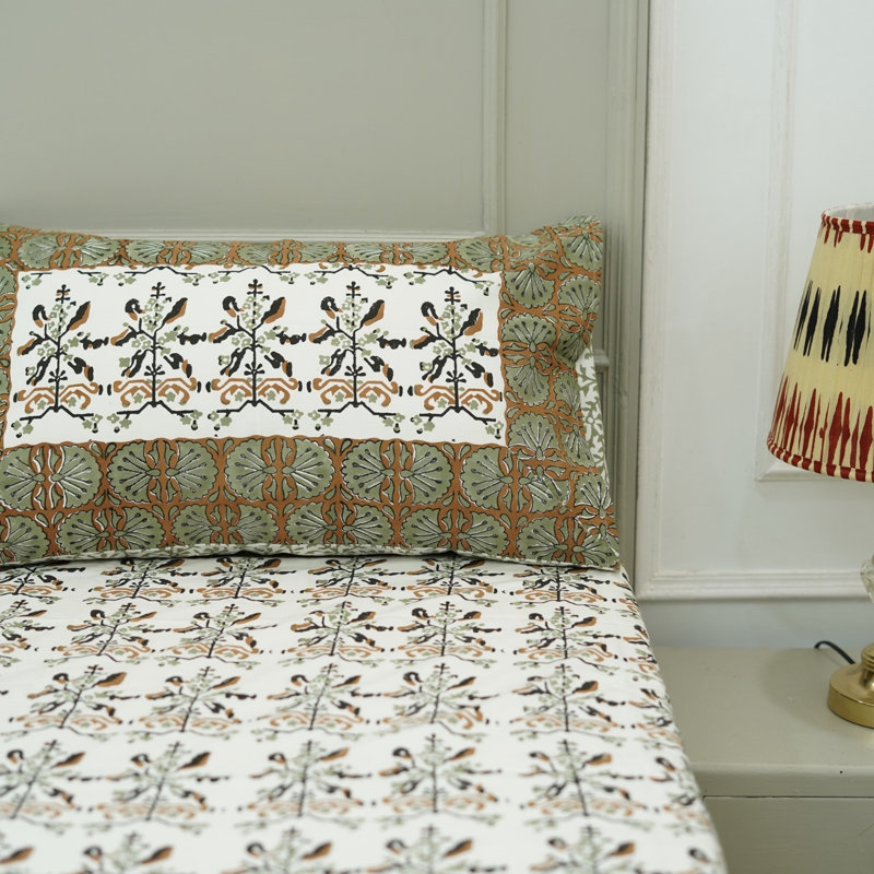 Fabdivine Pure Cotton Bedsheet Set – Handmade Bedsheet with Matching Pillow Covers – Premium Bedding, Nakshatra,