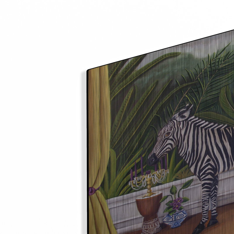Dakota Fields «Zebra» par Catherine A Nolin, art mural en métal, 36 po x 24 po, H 16 po x l 24 po